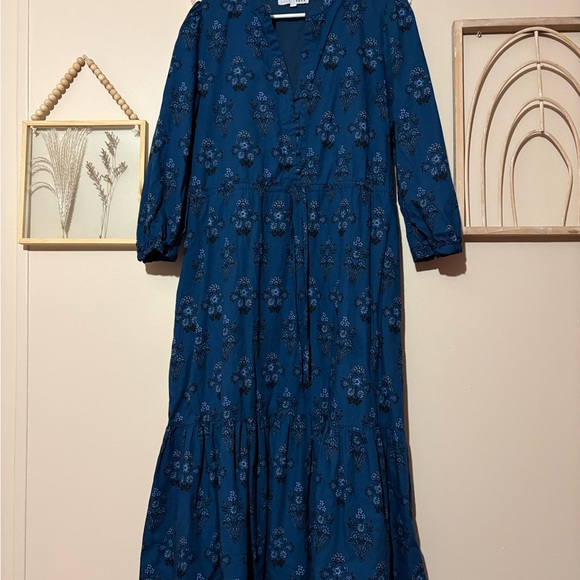 Baltic Born Mira Midi Dress Deep Blue Print - Picture 3 of 5
